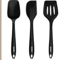AGARO Delux Silicone Spatula Set of 3 Black (Item No. 34034)