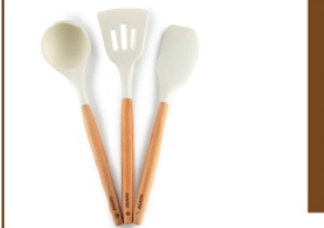 AGARO Royal Silicone Spatula Set of 3 Ivory (Item No. 34212)