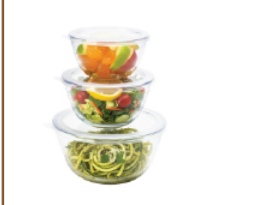 AGARO Elite Glass Bowl W/L 3Pcs Set (Item No. 33811)