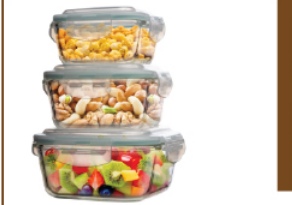 AGARO Elite Glass Container Square 3Pcs Set (Item No. 33812)