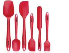 AGARO Delux Silicone Spatula Set of 6 Red (Item No. 34014)