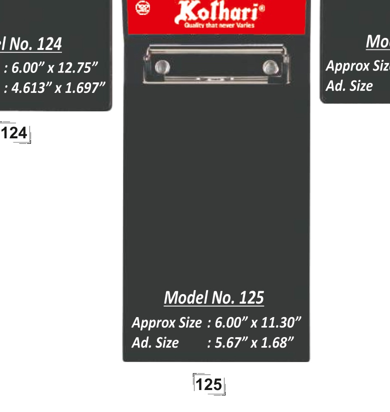 Right Delux Clip Board With Ad. Model 125