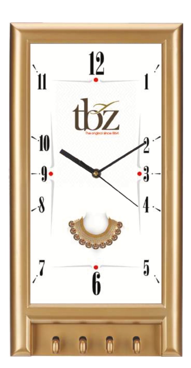 Right Delux Wall Clock With Key Holder Model 43