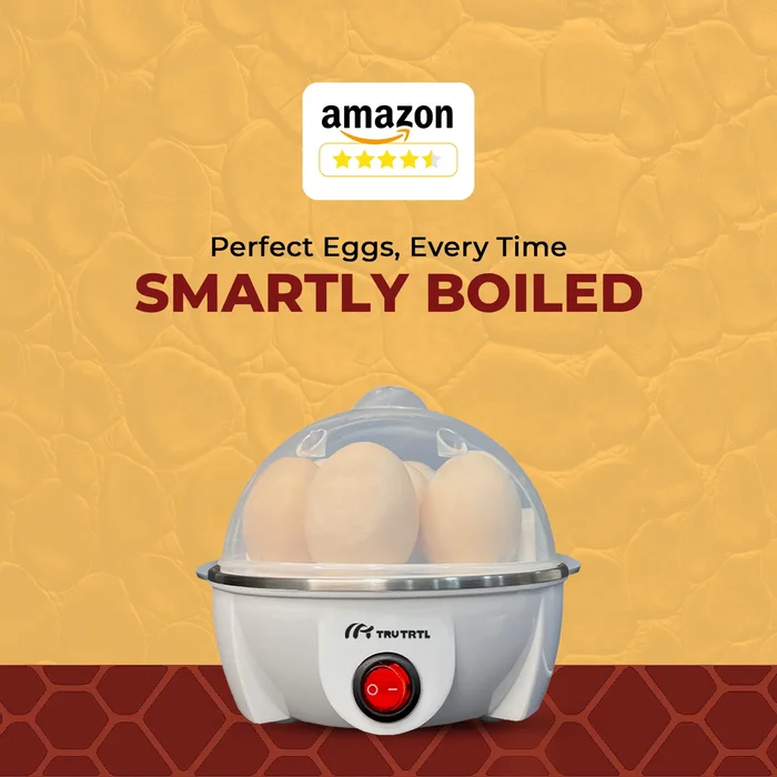 truTRTL Smart Egg Boiler | Boil upto 7 Eggs | White