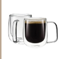 AGARO Elite Double Wall Glass Cup Pack of 2 (Item No. 34417)