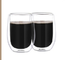 AGARO Elite Double Wall Glass 300ml Pack of 2 (Item No. 34420)